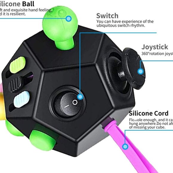 Dodecagon Cube Toys Anti-Anxiety,Relieves Stress 12 Sided Fidget Toys(1 Set(Any - Picture 5 of 15